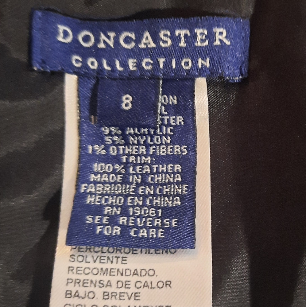 Doncaster leather wool blend pencil chevron skirt sz 8 NWT *2 - Picture 2 of 10